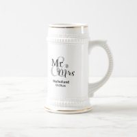 Mr. & Mrs. Wedding Date mit Bride & Groom Namen