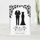 Mr & Mrs Wedding Dress Tuxedo Floral Arch Photo Programm (Vorderseite)