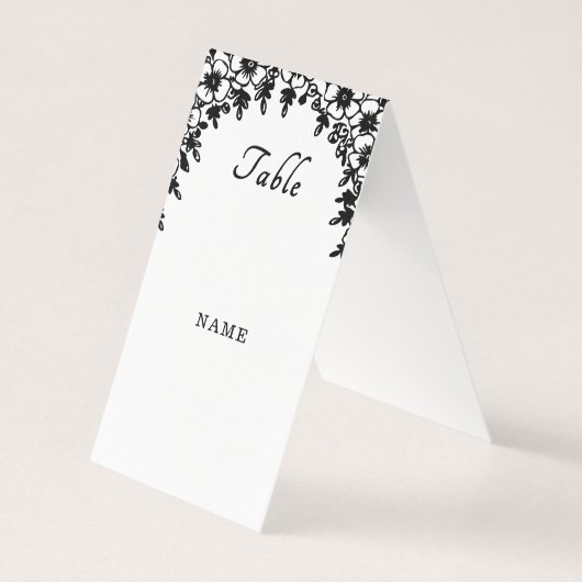 Mr & Mrs Wedding Dress Tuxedo Floral Place Card (Vorderseite)