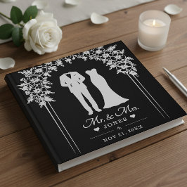 Mr & Mrs Wedding Dress Tuxedo Newlywed Couple Gästebuch
