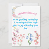 Mr & Mrs. Wedding Einladung mit Floral & Butterfl (Vorderseite)