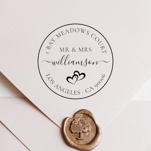 Mr & Mrs Wedding Elegant Custom Rücksendeadresse Gummistempel
