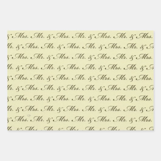 Mr & Mrs. Wedding elegante Braut und Bräutigam  Geschenkpapier Set (Vorderseite 3)