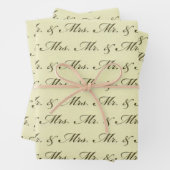 Mr & Mrs. Wedding elegante Braut und Bräutigam  Geschenkpapier Set (Beispiel)