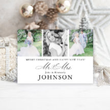 Mr & Mrs. Wedding Foto Collage Moderne Monogramm