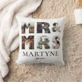 Mr. & Mrs. Wedding Foto Collage Personalisiert Kissen (Decke)
