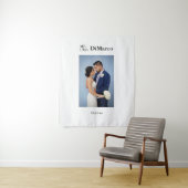 Mr & Mrs. Wedding Foto mit Name & Datum Wandteppich (Beispiel)