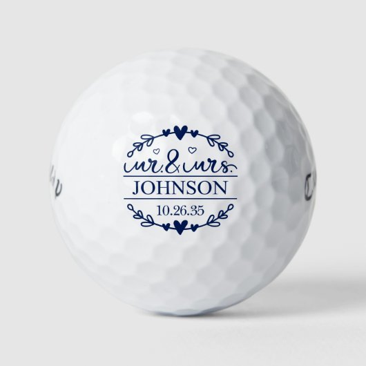Mr & Mrs Wedding Golfball (Vorderseite)
