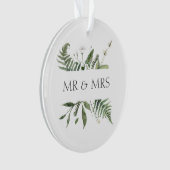 Mr & Mrs Wedding Keepake Greenery Ornament (Vorderseite)