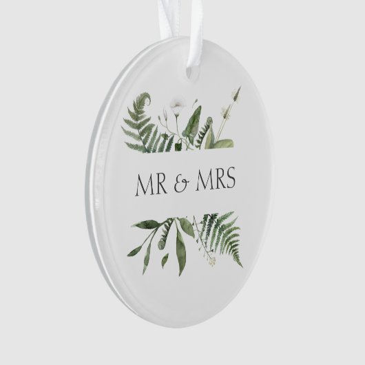 Mr & Mrs Wedding Keepake Greenery Ornament (Vorderseite)