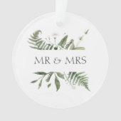 Mr & Mrs Wedding Keepake Greenery Ornament (Vorderseite)