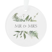 Mr & Mrs Wedding Keepake Greenery