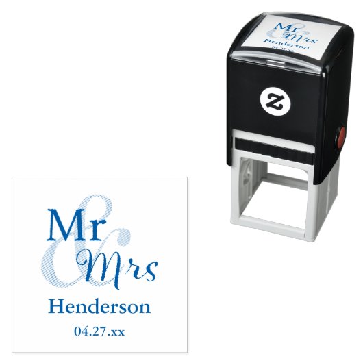 Mr. & Mrs. Wedding mit Name & Date Permastempel (Beispiel)