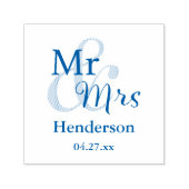 Mr. & Mrs. Wedding mit Name & Date Permastempel (Design)
