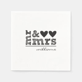 Mr. & Mrs. Wedding Napkins Serviette