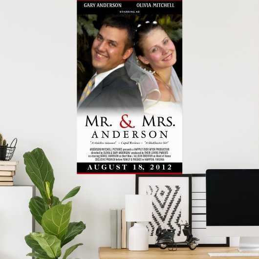 Mr & Mrs. Wedding Poster - Custom Movie Template (Heimbüro)