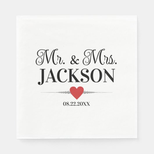 Mr. & Mrs. Wedding Serviette (Vorderseite)