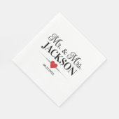 Mr. & Mrs. Wedding Serviette (Ecke)