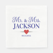 Mr. & Mrs. Wedding Serviette (Vorderseite)
