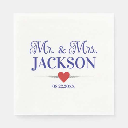 Mr. & Mrs. Wedding Serviette (Vorderseite)