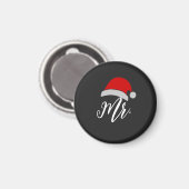 Mr & Mrs Weihnachtsmannmütze Design Magnet, Mr. an Magnet (Vorderseite/Rückseite)