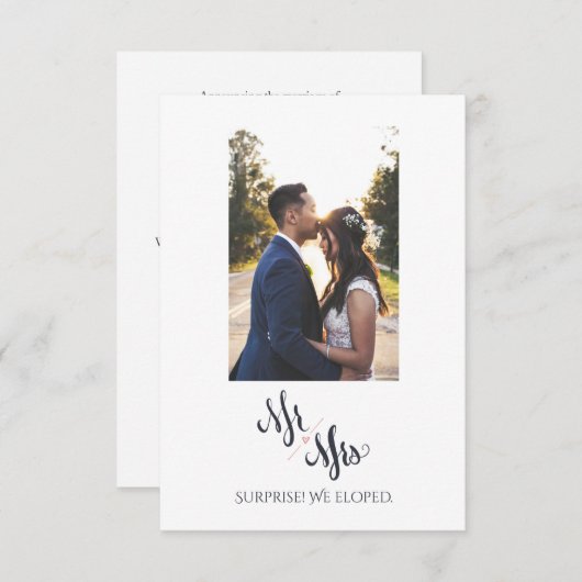 Mr & Mrs. Wir haben eine einfache Heiratsankündigu Ankündigung (Vorne/Hinten)