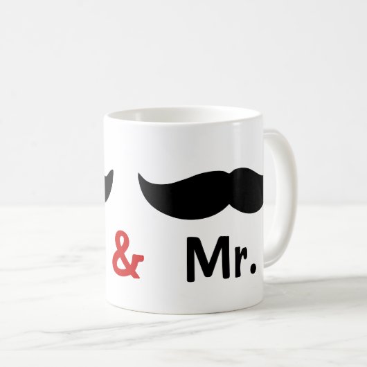 Mr. Mustache Gay Wedding Kaffeetasse (VorderseiteRechts)