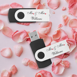 Mr. Name Wedding Newlyweds Couple Heart USB USB Stick