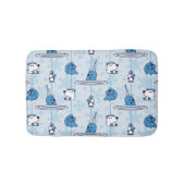 Mr. Narwhal Blue Snowflake Pattern Badematte (Vorderseite)