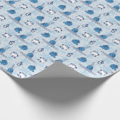 Mr. Narwhal Blue Snowflake Pattern Geschenkpapier (Ecke)