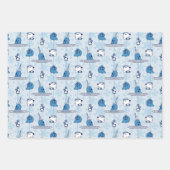 Mr. Narwhal Blue Snowflake Pattern Geschenkpapier Set (Vorderseite)