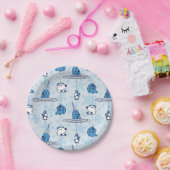 Mr. Narwhal Blue Snowflake Pattern Pappteller (Party)