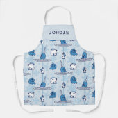 Mr. Narwhal Blue Snowflake Pattern Schürze (Vorderseite)