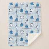 Mr. Narwhal Blue Snowflake Pattern Sherpadecke (Vorderseite)