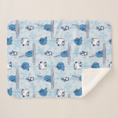 Mr. Narwhal Blue Snowflake Pattern Sherpadecke (Vorderseite (Horizontal))