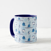 Mr. Narwhal Blue Snowflake Pattern Tasse (Vorderseite Links)