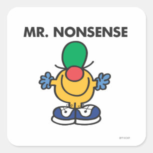 Mr. Nonsense   Funny Outfit Quadratischer Aufkleber