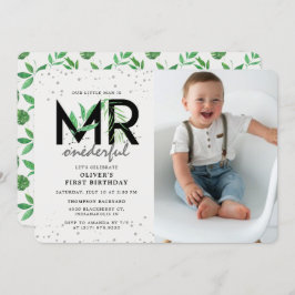 MR onderful Modern Tropical 1. Geburtstag Foto Einladung
