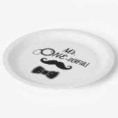 Mr. ONE-derful mustache and bowtie 1st birthday Pappteller (Schrägansicht)