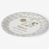 Mr One derful Neutral Rainbow First Birthday Pappteller (Schrägansicht)