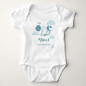 Mr Onederful Blue Cloud Boho First Birthday Baby Strampler (Vorderseite)