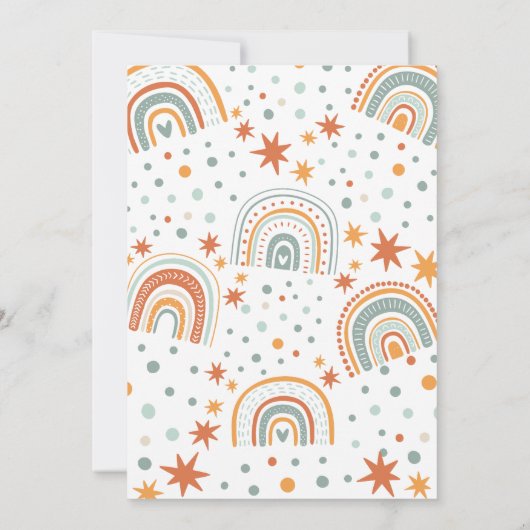 Mr Onederful Boho Rainbow First Birthday Boy Einladung (Rückseite)