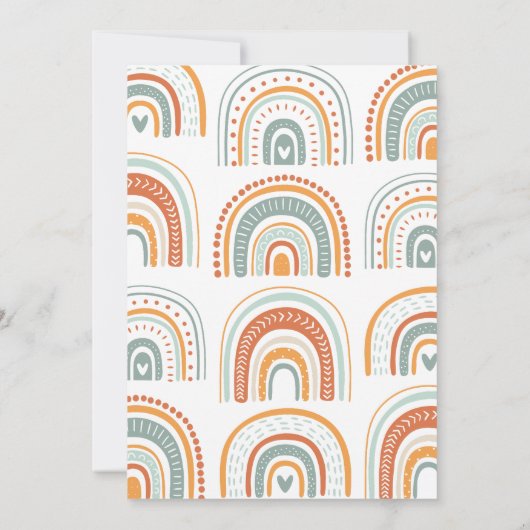 Mr Onederful Boho Rainbow First Birthday Boy Einladung (Rückseite)