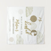 Mr Onederful Cloud Dream Boho Neutral 1st Birthday Wandteppich (Vorderseite (Horizontal))