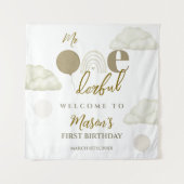 Mr Onederful Cloud Dream Boho Neutral 1st Birthday Wandteppich (Vorderseite)
