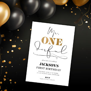 Mr. ONEderful Einladung zum ersten Geburtstag