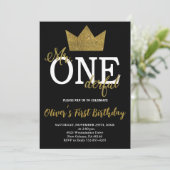 Mr.Onederful Invitation, Boy First Birthday Einladung (Stehend Vorderseite)