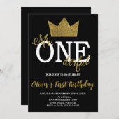 Mr.Onederful Invitation, Boy First Birthday Einladung (Vorne/Hinten)