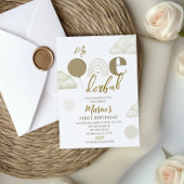 Mr ONEderful Neutral First Birthday Invitation Einladung