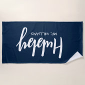 Mr or Mrs Beach Personalized Beach Towels Strandtuch (Vorderseite)